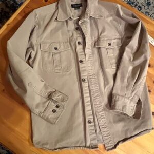 Eddie Bauer Cotton Relaxed Fit Tan Shirt
